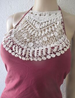 NEU * Sexy * ausgefallen * Blumen * Blüten * Flower- Power * Häckel Einsatz * Neckholder * Badeanzug * Body * Einteiler "Cupshe* Gr. 38- 40/ M * bordaux- wein- dunkel- rot * - Riedlingen