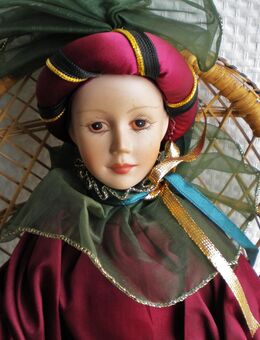 Porzellan/Stoff-Puppe,Alt,ca. 48 cm - Linnich