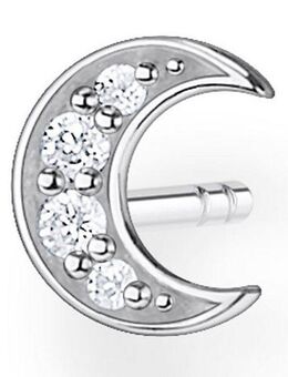 THOMAS SABO Single-Ohrstecker Mond pavé gold, Mond pavé silber, H2133-051-14, H2133-414-14, mit Zirkonia (synth)