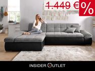 XXL Mega Ecksofa 300x172cm Grau Schwarz - Köln