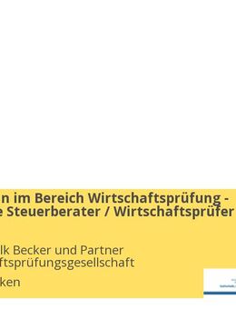 Assistent/-in im Bereich Wirtschaftsprüfung - Perspektive Steuerberater / Wirtschaftsprüfer (m/w/d) - Saarbrücken