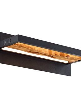 Brilliant LED Wandleuchte Chaumont, LED fest integriert, Warmweiß, Breite 35 cm, 930 lm, Aluminium/Metall/Holz, schwarz/holz