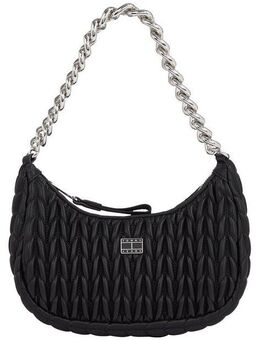 Tommy Jeans Umhängetasche TJW ICONIC SHOULDER QUILTED, Damen Schultertasche, Tragetasche mit Zierketten-Henkel