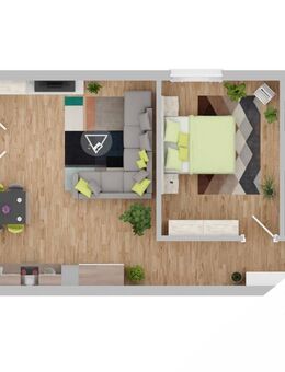 2-Zi-Erdgeschoßwohnung mit Küche und Gartenanteil - Schwandorf