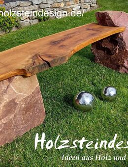 Bank, Gartenbank, Sitz-Gelegenheit aus Stein, Steinbank, Fels - Argenthal