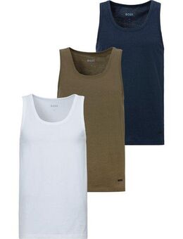 BOSS Unterhemd Tank Top 3P CO (Packung, 3-St) mit Rippbündchen