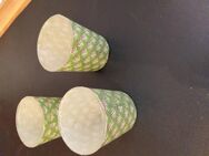 3 DIY Teelichthalter Windlicht Glas grüngemustert Set zusammen 8cm Hoch - Essen