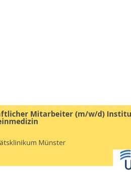 Wissenschaftlicher Mitarbeiter (gn*) Institut für Allgemeinmedizin - Münster
