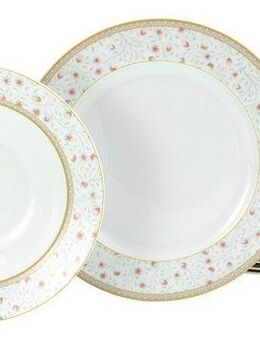 CreaTable Tafelservice Emilja, Tafel-Service 12-tlg (12-tlg), 6 Personen, Porzellan, Blumendekor