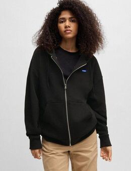 HUGO Blue Sweatjacke Doa mit Kapuze, Logo-Badge