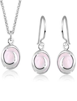 Elli Schmuckset Quarz Rose 925 Sterling Silber