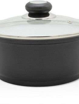 Krüger Fleischtopf Aluguss Topf mit Glasdeckel Oslo, Aluminiumguss (1-tlg), für Induktions-Kochfelder geeignet
