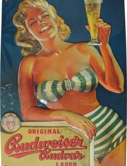 Budweiser Brauerei - Blechschild 20 x 30cm - Ladies Sammelschild Nr.2 - Doberschütz