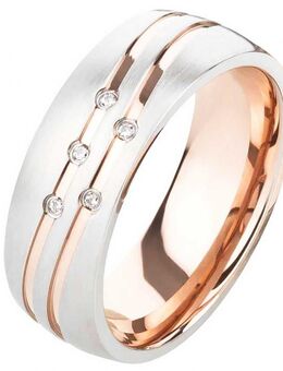 Damenring Edelstahl DE128 mit Zirkonias - Aholming