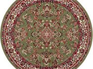 my home Teppich Halton, rund, Höhe: 8 mm, Kurzflor, Orient Optik, mit Bordüre, robust, pflegeleicht, gekettelt