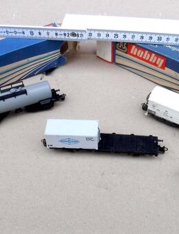Modelleisenbahn TT, Kesselwagen, Containerauflieger, Radeberger Pilsner Export - Dresden