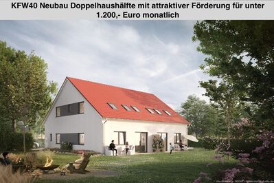 Ihr neues IMMOBILIEN QUARTIER: Neubau Doppelhaushälfte KfW40 & attraktiver Förderung in Feldrandlage