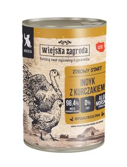 Sparpaket Wiejska Zagroda Cat 24 x 400 g - Kitten Truthahn mit Huhn