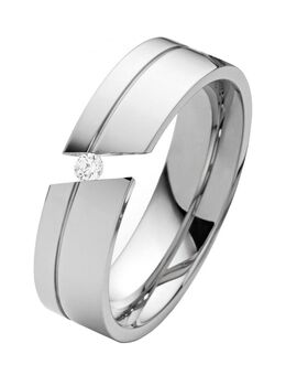 Damenring Edelstahl DE019 mit Zirkonia - Aholming