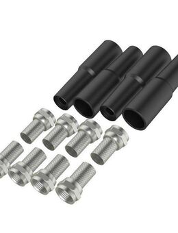 Hama Antennensteckdose SAT Anschluss Set, F Stecker Wetterschutzhülle, Innenleiterbefestigung