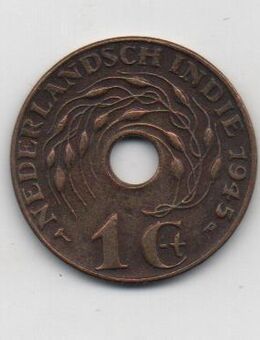 Münze Niederländisch Indien 1 Cent 1945 - Datteln