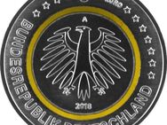 5 Euro Münze Deutschland Subropische Zone 2018 Münze mit orangem Polymerring, Prägestätte A - Lichtenau (Sachsen)