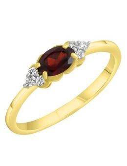 Firetti Fingerring Schmuck Geschenk Silber 925 Silberring, mit Granat, Zirkonia (synth)