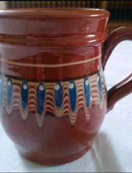 Keramik Krug DDR Bulgarische Volkskunst Dekor Pfauenauge 12 cm - Naumburg (Saale)