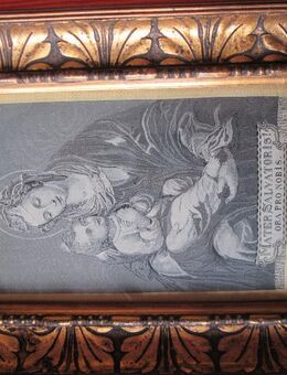 Antikes Webbild Seide ? Madonna mit Kind von 1894 hinter Glas - Bad Neuenahr-Ahrweiler Zentrum