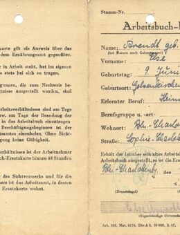 ARBEITSBUCH-ERSATZKARTE Berlin-Charlottenburg 1947 - Ochsenfurt