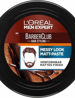 L'ORÉAL PARIS MEN EXPERT Haarpomade Barber Club Messy Look Matt Paste, mit angenehmen Duft