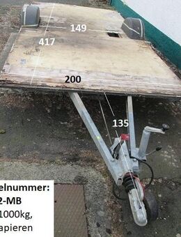 Plattformanhänger 1000kg ca 417 x 200 mit Brief, Alko, ZdR 149, ideal für TINY House, Quad- Zweirad-Maschinentransporter gebr. (Knaus Südwind 440 BJ 91) - Schotten Zentrum