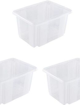 keeeper Aufbewahrungsbox Emil, 3er Set, 15 L, 38 x 28,5 x 20,5 cm (Set, 3 St), ineinander und aufeinander stapelbar