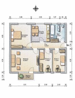 4-ZKB mit Balkon und TG-Stellplatz in Steppach zur Eigennutzung - Neusäß