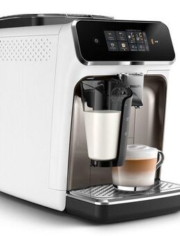 Philips Kaffeevollautomat EP2333/40 2300 Series, 4 Kaffeespezialitäten, mit LatteGo-Milchsystem, Weiß und Chrom