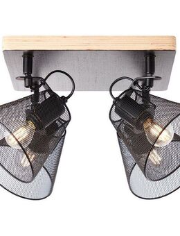 Brilliant Deckenstrahler Whole, ohne Leuchtmittel, 4flg schwarz/holzfarbend