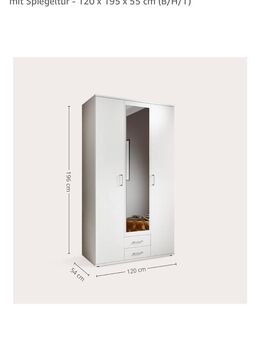 Kleiderschrank 3 Türig 120x200cm - Düsseldorf
