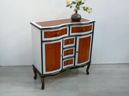 Kommode Sideboard Chippendale Stil, 5 Schubladen 2 Türen, Kirsche Mint + Schwarz, Antik Stil - Sinzig