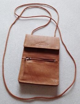 Hellbraun echt Leder-Hals-Tasche - Landau (Pfalz)