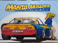 Handgefertigtes Comicbild Kult-Filmauto Opel Manta aus dem Film - Schöppenstedt