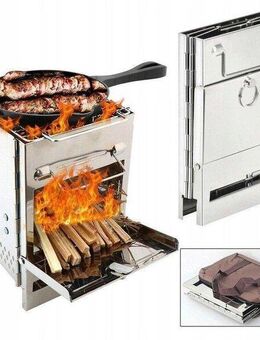 *BESTSELLER* HERD CAMPING HOLZHERD KLAPPBARER GRILL BBQ Angeln Outdoor mit Tasche Set253232 - Wuppertal