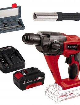 Einhell Akku Bohrhammer TE-HD 18 Li Power X-Change (Li-Ion, 18 V, 1,2 J, Bohrleistung in Beton 12 mm, SDS-plus-Aufnahme, LED-Licht, inkl. 4 Ah Akku und Ladergerät) XXL Starter - Wuppertal