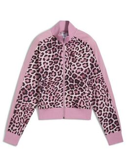 PUMA Trainingsjacke T7 LEO LUXE Kurze Trainingsjacke mit Allover-Print Damen