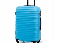 Großer Premium Koffer Reisekoffer ABS Kunststoff 96l mit Rippen blau - Wuppertal