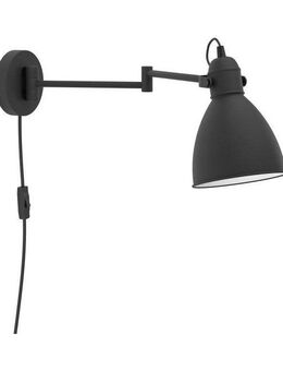 EGLO Wandleuchte SAN PERI, ohne Leuchtmittel, Wandleuchte aus Metall in Schwarz, Lampe mit Schalter, E27 Fassung
