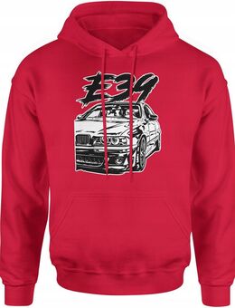 BMW E39 Herren Hoodie in Rot mit M5 M Paket Aufdruck – Der perfekte Hoodie für Motorsport-Fans! Design 45 - Ingolstadt