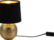 Reality Leuchten Schreibtischlampe Sophia, ohne Leuchtmittel, Nachttischlampe, Keramik Fuß mit Samtschirm