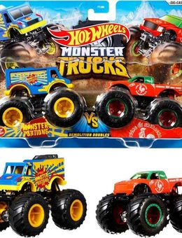 Hot Wheels Spielzeug-Monstertruck Monster Trucks Die-Cast 2er-Pack, (Set, 2-tlg), im Maßstab 1:64, sortiert