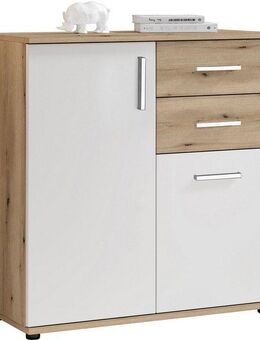 HBZ Kommode BC-Drift-2, Universalschrank Stellmaß BxHxT 80x84x35 cm (1 St), Kommode mit 2 Türen, 2 Schubkästen, 1 Einlegeboden