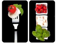 WENKO Herd-Abdeckplatte Universal Modell Caprese, Glas, (Set, 2 tlg), Herdabdeckung für alle Herdarten, kratzfest, mit rutschfesten Füßen